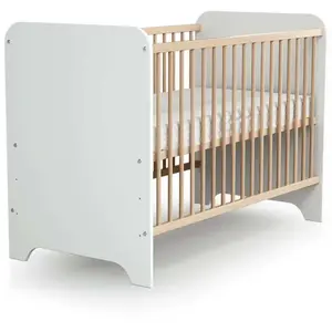 Jurababy Carrousel Lit Bébé Blanc & Hêtre pas cher