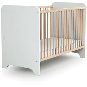 AT4 Lit à barreaux en bois de hêtre verni Carrousel blanc (60 x 120 cm)Vendu paramazon