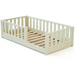 Jurababy - lit enfant au sol en bois sonho - 70x140 pas cher