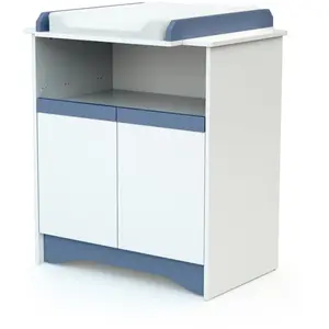 TEAM T4 Meuble à Langer COTILLON Blanc et Bleu pas cher