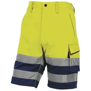 Comparateur de prix : Deltaplus Bermuda De Travail Haute Visu. Marine/jaune Fluo M Phbe2