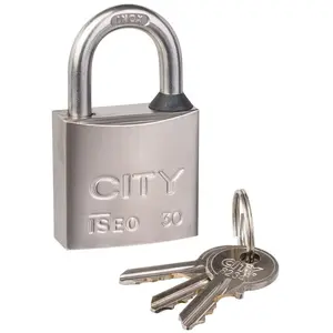 51 Cadenas anse Inox - Corps nickelé satiné et joint d'étanchéité pas cher