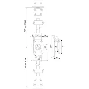 Verrou 3 points 1513 Zenith à double entrée cylindre de 45mm gauche - ...