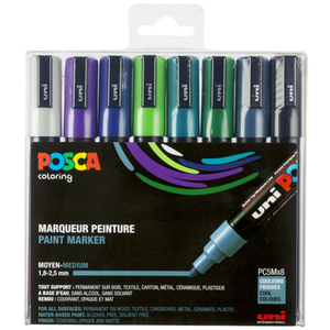 Comparateur de prix : 8 marqueurs peinture PC-5M pointe conique moyenne 1,8 - 2,5 mm Posca