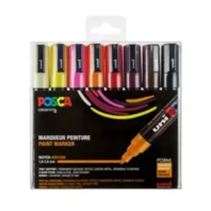 Comparateur de prix : 8 marqueurs peinture PC-5M pointe conique moyenne 1,8 - 2,5 mm Posca