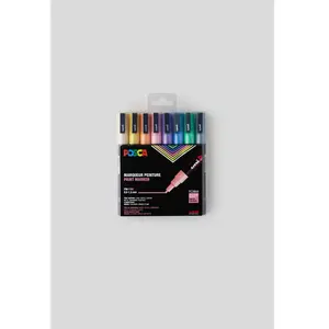 Comparateur de prix : Posca Set de 8 Marqueurs PC3M Pte conique fine Couleurs pastel