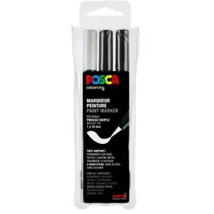 Comparateur de prix : Etui 3 marqueurs peinture PCF-350 pointe pinceau 1 - 10 mm Posca