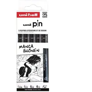 Comparateur de prix : Uni-Ball Feutres techniques uni Pin Pochette Manga Shonen 5 pcs