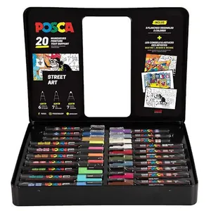 Comparateur de prix : Mallette Posca Street Art - 20 marqueurs et 3 planches de tutos