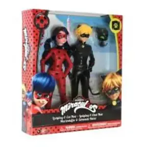 Bandai Pack de 2 poupées Ladybug et Chat Noir 26 cm Miraculous Ladybug