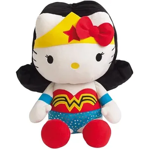 Peluche Jemini Hello Kitty Wonder Woman 40 cm Blanc 40 cm 022869 pas cher