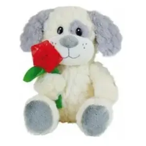 Cijep - Valentin Chien Avec Fleur Peluche 25cm pas cher