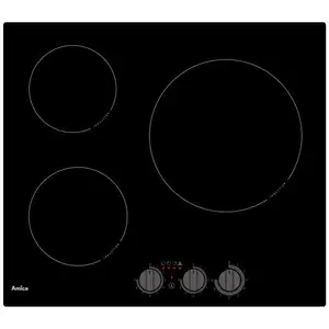 Comparateur de prix : Table de cuisson induction 58cm 3 feux 5500w noir - aim3530 - AMICA
