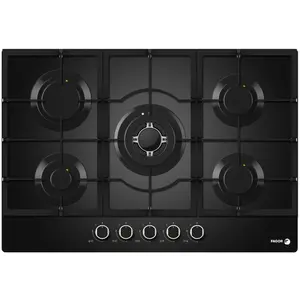 Fagor - table de cuisson gaz 75cm 5 feux noir  fag6650n - FAG6650N