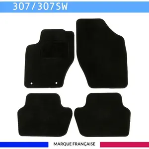 DBS - Tapis De Sol Voiture - Sur Mesure - Adapté à Votre Peugeot 3008 (10/2016-11/2020) Antidérapant : Clips De Fixation Et Autogrip - 3 Pièces