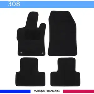 AUTOSWEET Tapis de voiture - Sur Mesure pour 308 (dès 10/2021) - 4 piè...