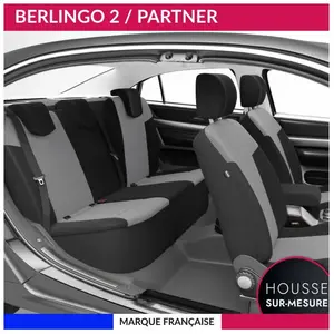 Housses de siège sur mesure pour partner / berlingo 2 (04/2008 à 08/2018) Housse Voiture / Auto d'intérieur Jeu complet
