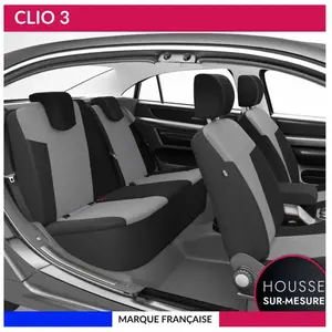 Housses de siège sur mesure pour clio 3 / collection Berline et Estate (09/2005 à 12/2014) Housse Voiture / Auto Jeu complet