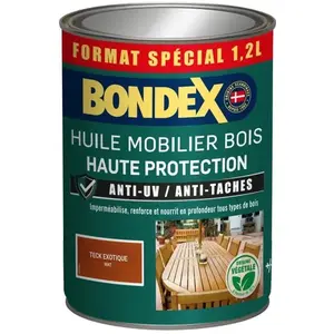 Comparateur de prix : Bondex - Huile teck bois haute protection 1.2 litres
