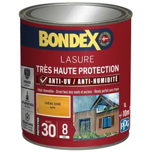 Comparateur de prix : Lasure Très Haute Protection - 1L - Chêne Doré - Bondex