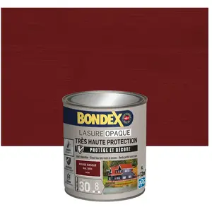 Comparateur de prix : BONDEX - Lasure Opaque Indice 30 - Rouge basque Ral 3004 - Satin - 1L
