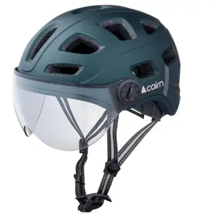 Casque urbain cairn quartz transparent visor led usb bleu pas cher