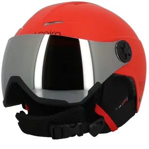 Cairn Android Visor J - Casque ski avec visière enfant Mat Bright Red 51-53 cm
