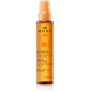 Comparateur de prix : Nuxe Sun Huile Bronzante SPF10 Faible Protection Visage et Corps 150ml