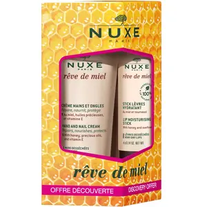 Comparateur de prix : Nuxe Rêve de Miel Duo Stick Lèvres 4g + Crème Mains et Ongles 30ml