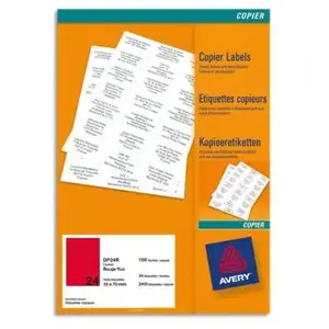 Comparateur de prix : Avery - Papier - adhésif permanent - 70 x 35 mm 2400 étiquette(s) (100 feuille(s) x 24) étiquettes