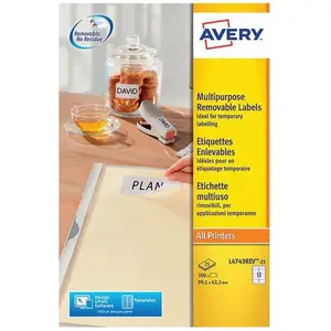 Comparateur de prix : Avery Etiquettes Enlevables Ilc Blanc 991 X 423 Mm