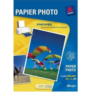 Papier photo AVERY 50 Photos brillantes A4 200g/m²