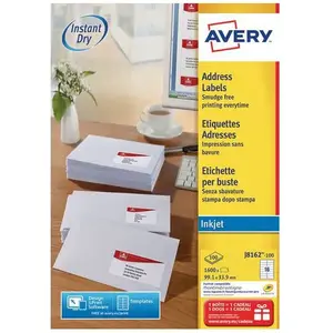 Comparateur de prix : Avery Etiquettes Adresses Jet D'encre Blanc 991 X 339 Mm