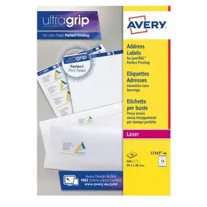 Étiquettes courrier pour imprimantes laser Avery - 99,1 x 38,1 mm - 40...