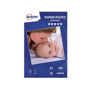 Comparateur de prix : Avery Premium - Brillant - blanc - A4 (210 x 297 mm) - 250 g/m² - 20 feuille(s) papier photo