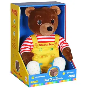 gipsy Peluche interactive Petit Ours Brun Conteur d'Histoires 28 cm Marron pas cher