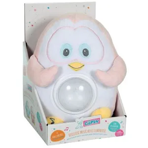 Comparateur de prix : Veilleuse Musicale Gipsy Peluche Pingouin Rose