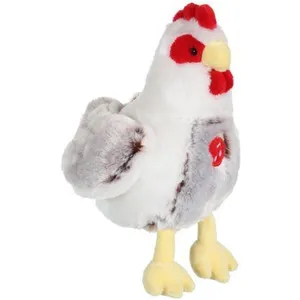 Gipsy - 070356 - peluche - poule - blanc/marron sonore - 22 cm pas cher