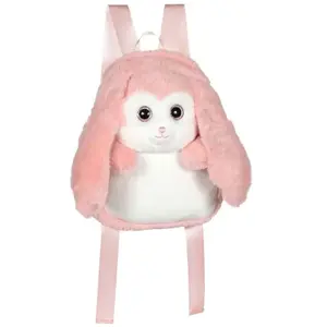 Fluffy Bag - GIPSY TOYS - Sac à dos en peluche - Lapin rose et blanc 3... pas cher
