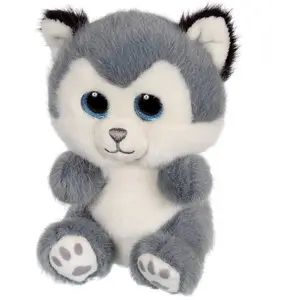 Gipsy Peluche - Peluche Chien Husky Skandy > Gris Bleuté 13 Cm Blanc pas cher