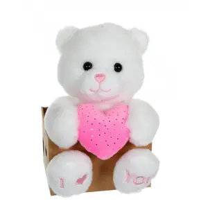 Les p'tits lovers ours rose - 14 cm pas cher