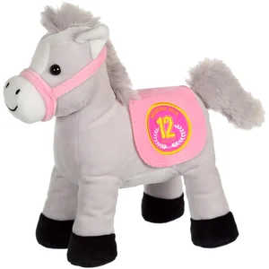 Gipsy Toys - Race Poneez Sonore N°12 - 22cm - Gris Dossard Rose Beige pas cher