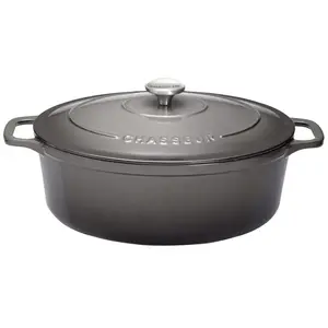 Comparateur de prix : Cocotte ovale en fonte émaillée 35cm caviar sublime Chasseur puc473589