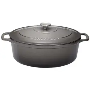 Comparateur de prix : Invicta Cocotte Ovale 33 Cm Chasseur Gris Caviar Interieur Noir