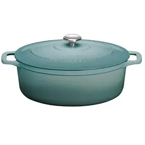 Comparateur de prix : Cocotte en fonte émaillée 33cm bleu quartz Chasseur puc473325