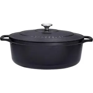 Comparateur de prix : Cocotte ovale en fonte émaillée 25cm noire sublime Chasseur puc472501