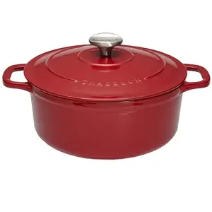 Matfer Cocotte ronde 20 cm rouge uni interieur sable - Chasseur - Rouge - Fonte émaillée pas cher