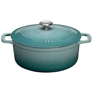 Comparateur de prix : Cocotte ronde en fonte émaillée 24cm bleu quartz Chasseur puc472425