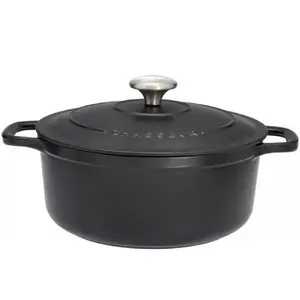 Comparateur de prix : Cocotte ronde en fonte émaillée 24cm noire sublime Chasseur puc472401