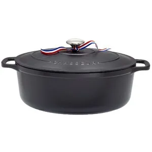 Comparateur de prix : Cocotte ovale en fonte émaillée 27cm noire sublime Chasseur puc472701